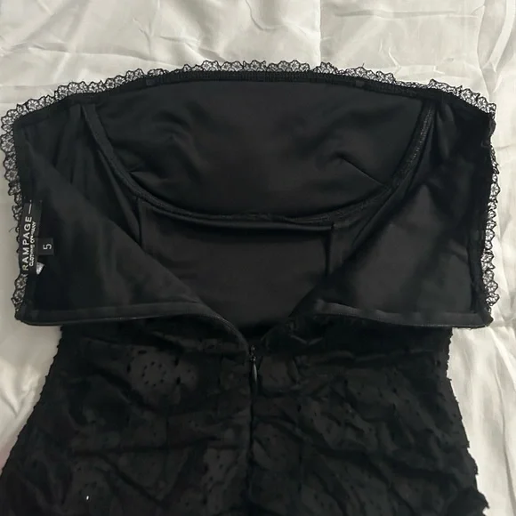 Vintage Y2K Rampage Black Lace-Trimmed Eyelet Top - Picture 9 of 10